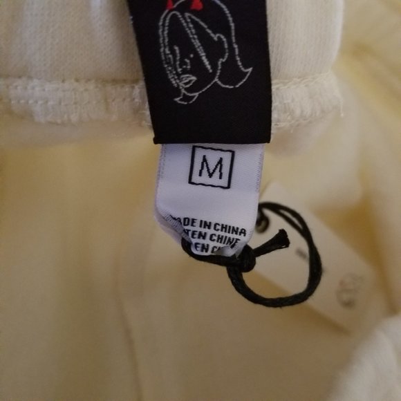 Voight by Valentina Made in Hell Creme Drawstring Cotton Sweat Shorts Medium - Picture 5 of 7